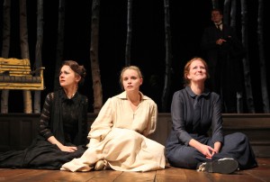 The three sisters themselves: Masha (Natalia Payne), Irina (Heather Wood) and Olga (Wendy Rich Stetson) in Sarah Ruhl's "new version" of Chekhov's The Three Sisters at the Yale Repertory Theatre through October 8. Photo by Joan Marcus.