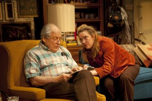 …and David Margulies and Kristine Nielsen as they appeared in the world premiere of Lil’s 90th by Darci Picoult at the Long Wharf Theatre two seasons ago. Photo by T. Charles Erickson.