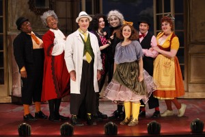 A rare shot of the cast of A Doctor in Spite of Himself when they are not a mad blur. Photo by Carol Rosegg.
