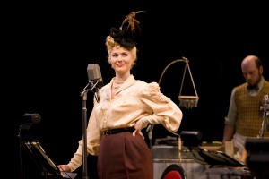 Kate Maccluggage, who gets her own boop-boop-adoop sound effect in It's a Wonderful Life—A Live Radio Play at the Long Wharf Theatre. Photo by T. Charles Erickson.