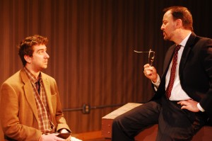 J. Kevin Smith (right) pressures Jeremy Funke in the New Haven Theatre Company's production of Waiting for Lefty.