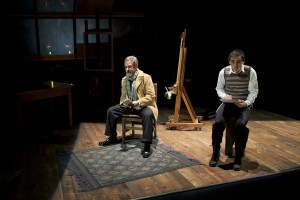 Mark Nelson as Jacob Kahn and Ari Brand as Asher Lev in My Name is Asher Lev at the Long Wharf Theatre. Photo by T. Charles Erickson.
