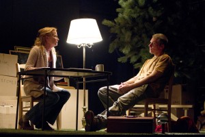 Johanna Day and Glenn Fitzgerald in The Realistic Joneses, the current attraction at the Yale Repertory Theatre and the latest play to receive developmental support from the university's Center for New Theatre. Photo by Joan Marcus.