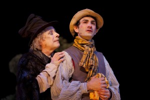 Jeremy Lawrence as The Mysterious Man and Erik Liberman as The Baker in Into the Woods at Westport Country Playhouse. Photo by T. Charles Erickson.