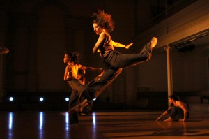 Rachelle Rafailedes (in forefront) in Abraham.In.Motion's The Radio Show, through June 22 at the International Festival of Arts & Ideas. Photo by Steven Schreiber.