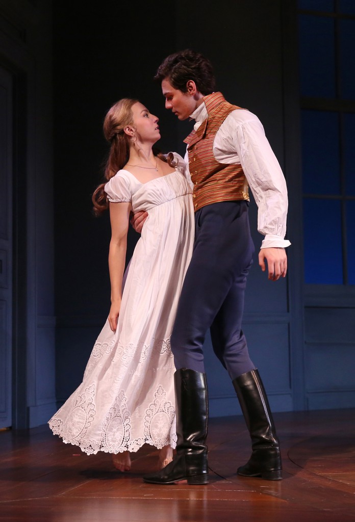 Rebekah Brockman and Tom Pecinka as Thomasina Coverly and Septimus Hodge in the Yale Repertory Theatre production of Tom Stoppard's Arcadia. Photo by Joan Marcus.